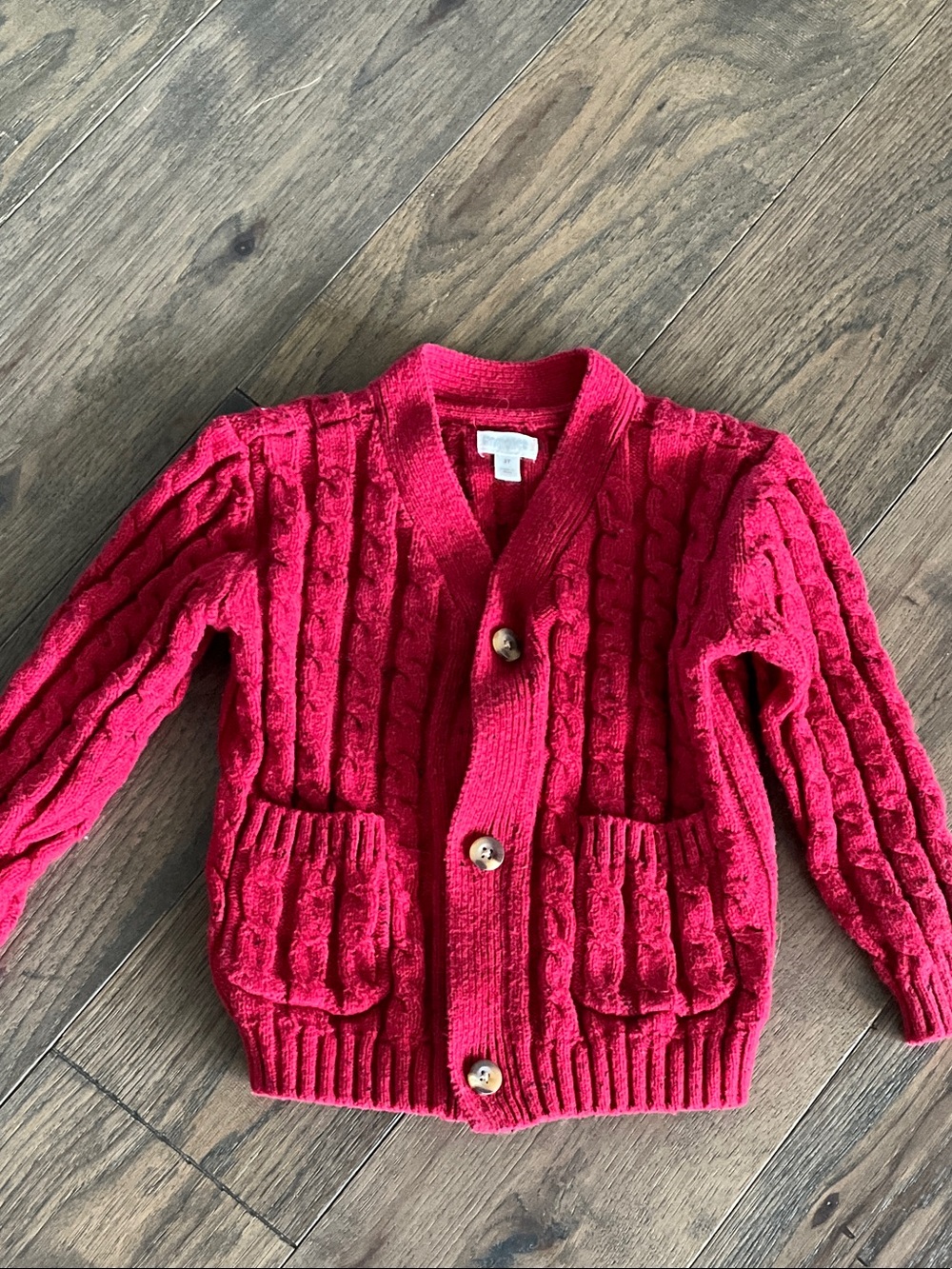 Gymboree Bright Red Cable Knit Cardigan with Pockets
